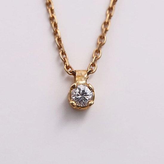 Collier or jaune diamant 0.10cts