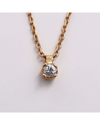 Collier or jaune diamant 0.10cts