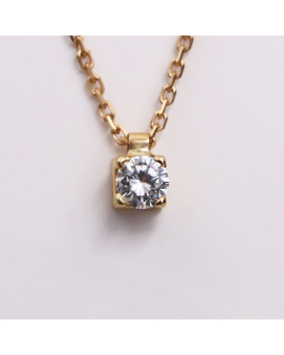 Collier or jaune diamant 0.15cts