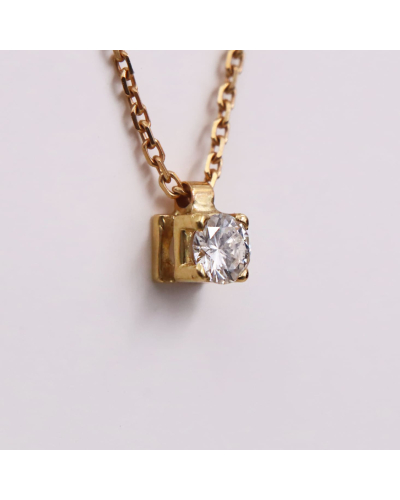 Collier or jaune diamant 0.15cts