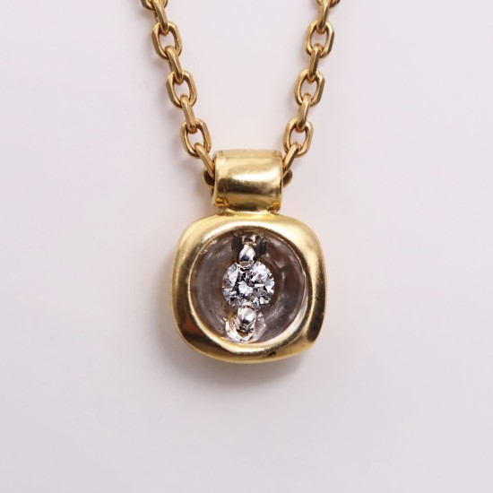 Collier or jaune diamant 0.05cts