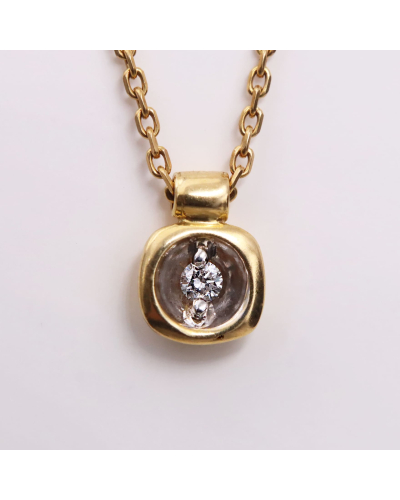Collier or jaune diamant 0.05cts