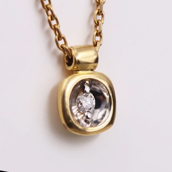 Collier or jaune diamant 0.05cts