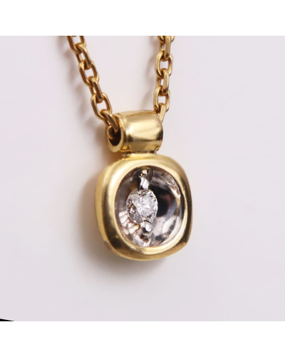Collier or jaune diamant 0.05cts