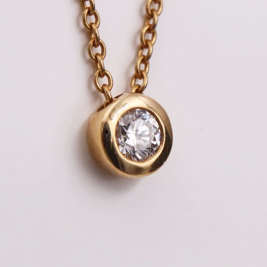 Collier or jaune diamant 0.23cts