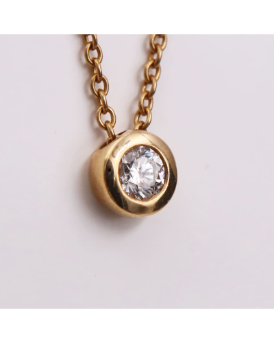 Collier or jaune diamant 0.23cts