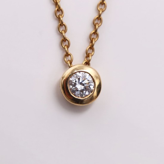 Collier or jaune diamant 0.23cts
