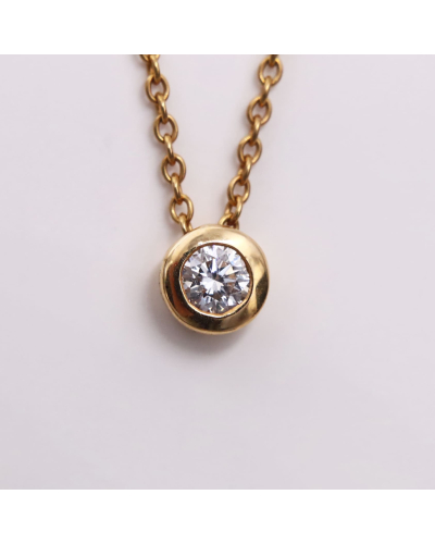 Collier or jaune diamant 0.23cts