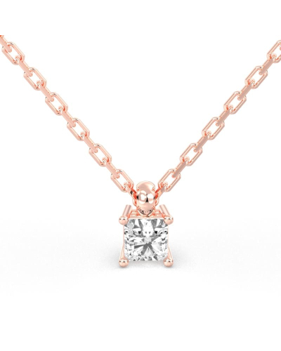 collier diamant princesse en or rose 18k