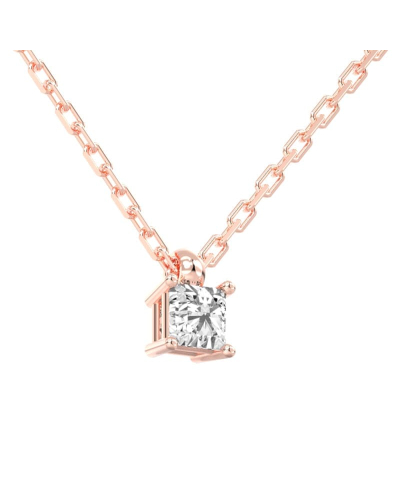collier diamant princesse en or rose 18k