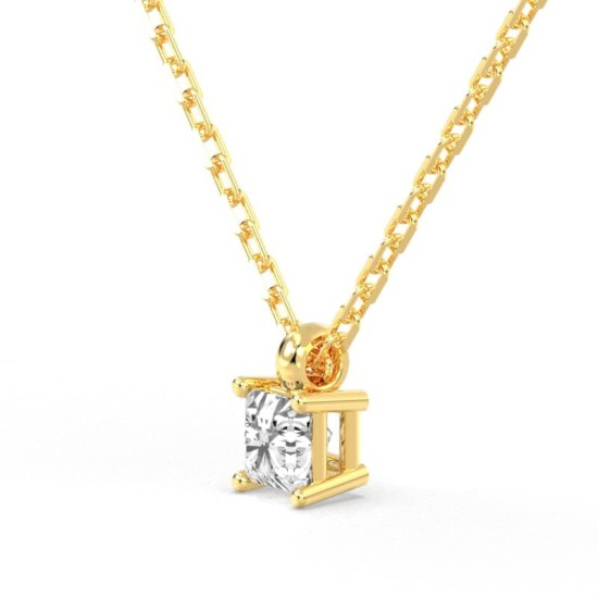 collier diamant princesse en or jaune 18k