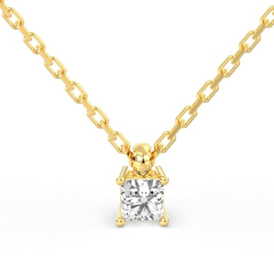 collier diamant princesse en or jaune 18k