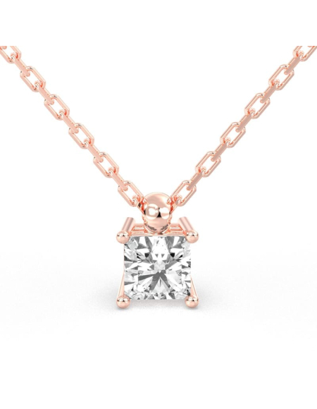 collier diamant princesse en or jaune 18k 2