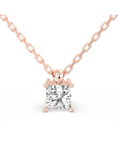 collier diamant princesse en or rose 18k