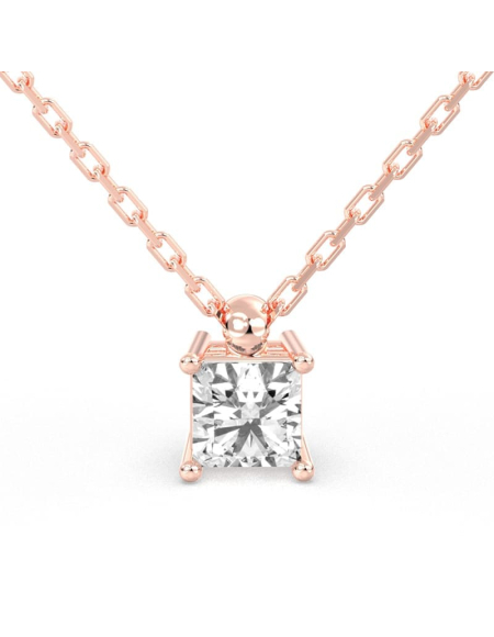 collier diamant princesse en or jaune 18k 2