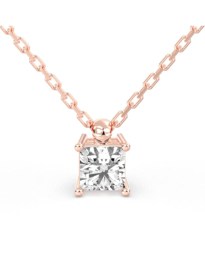 collier diamant princesse en or rose 18k