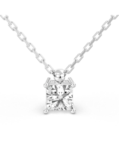 collier diamant princesse en or blanc 18k