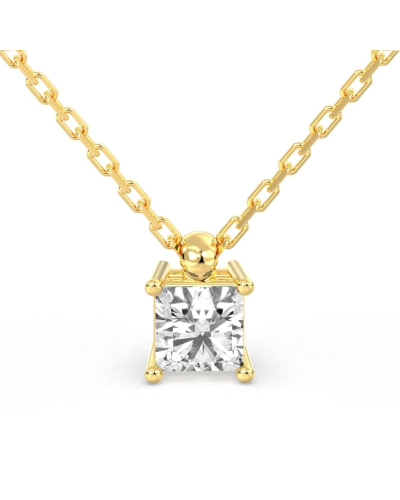 collier diamant princesse en or jaune 18k