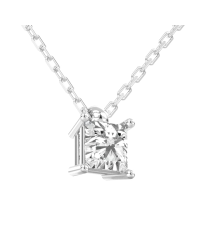 collier diamant princesse en or blanc 18k