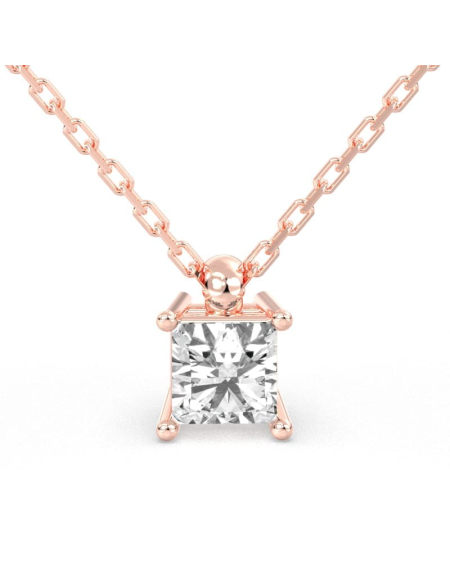 collier diamant princesse en or jaune 18k 2