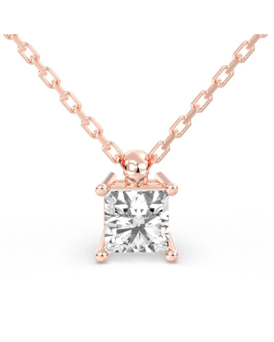 collier diamant princesse en or rose 18k