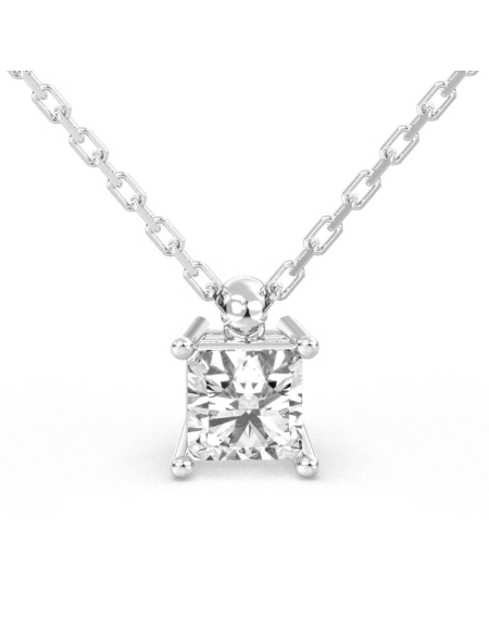 collier diamant princesse en or jaune 18k 2