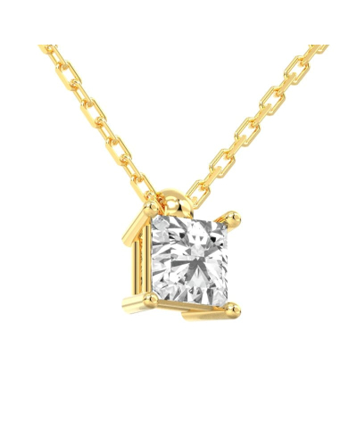 collier diamant princesse en or jaune 18k