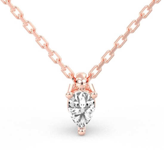 collier diamant princesse en or rose 18k