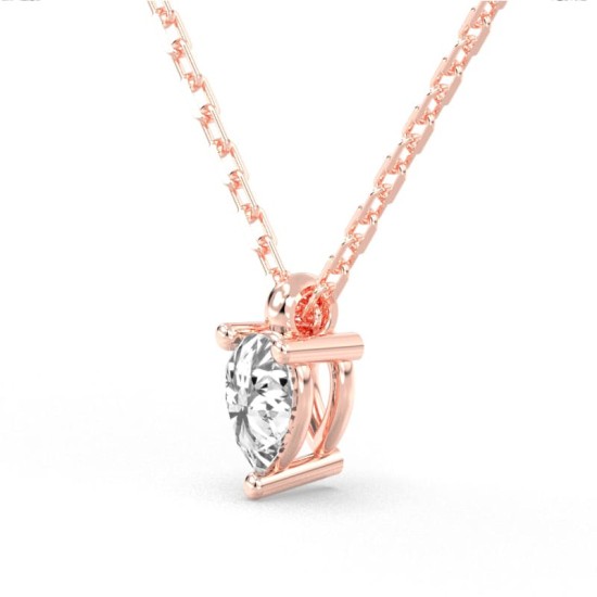 collier diamant princesse en or rose 18k