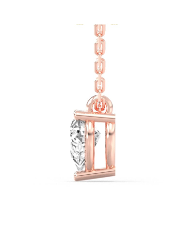collier diamant princesse en or rose 18k