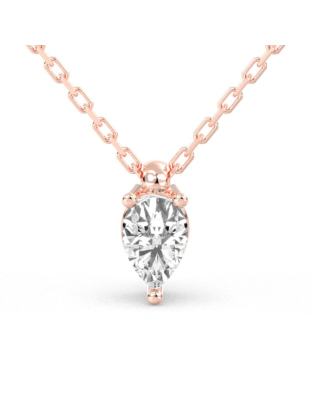 collier diamant princesse en or rose 18k 2