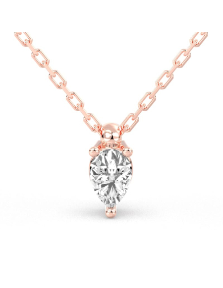 collier diamant princesse en or rose 18k 2