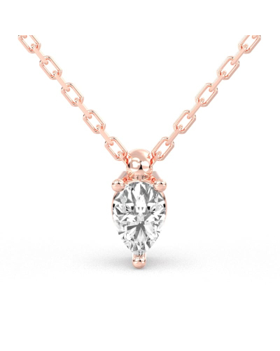 collier diamant princesse en or rose 18k