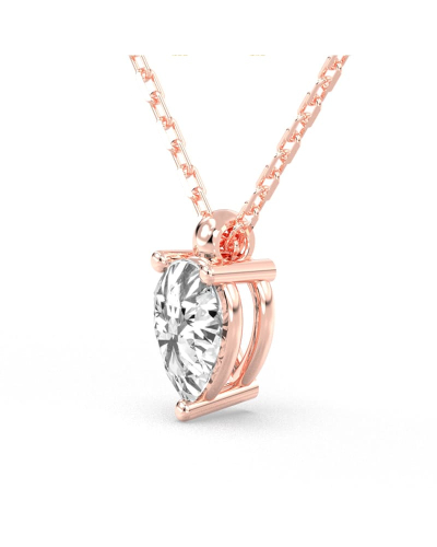 collier diamant princesse en or rose 18k