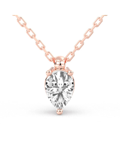 collier diamant princesse en or rose 18k