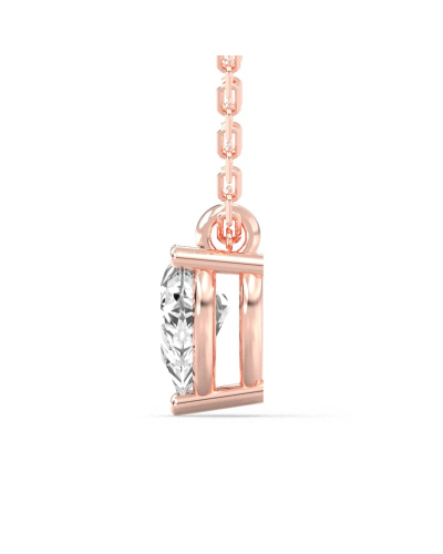 collier diamant princesse en or rose 18k