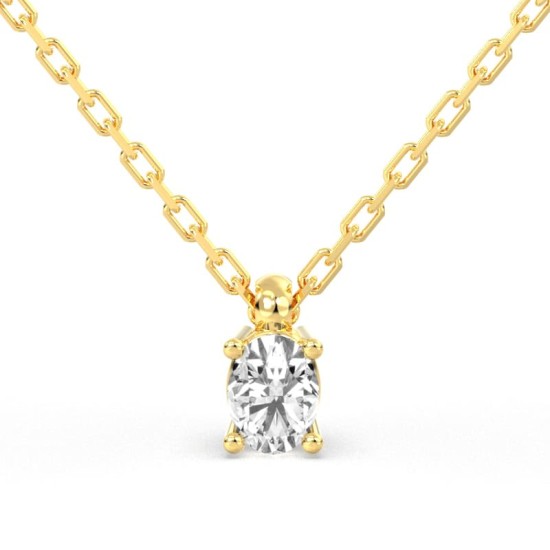 collier diamant ovale en or jaune  18k