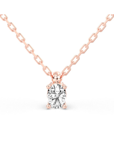 collier diamant ovale en or rose  18k