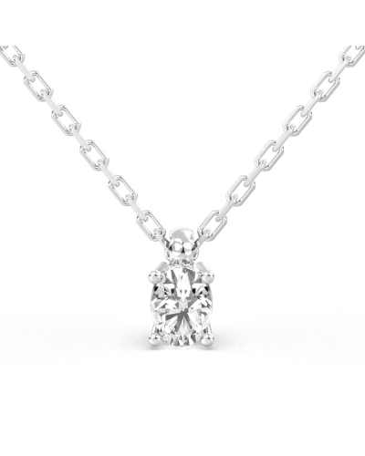 collier diamant ovale en or blanc 18k