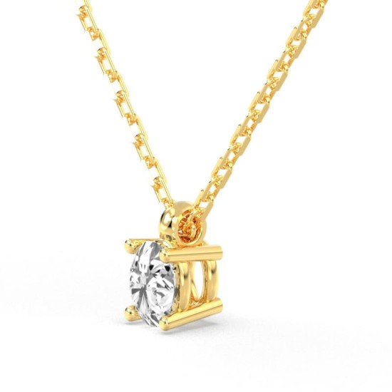 collier diamant ovale en or jaune  18k