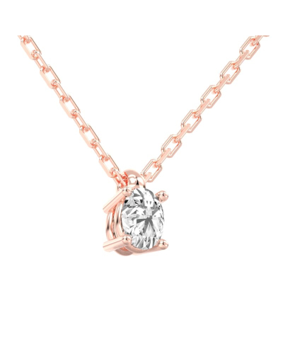 collier diamant ovale en or rose  18k