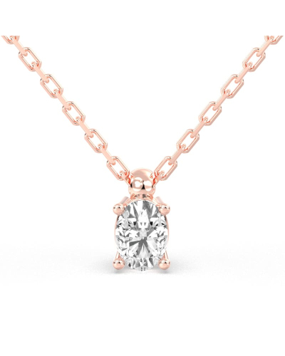 collier diamant ovale en or rose   18k