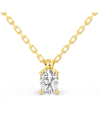 collier diamant ovale en or jaune   18k