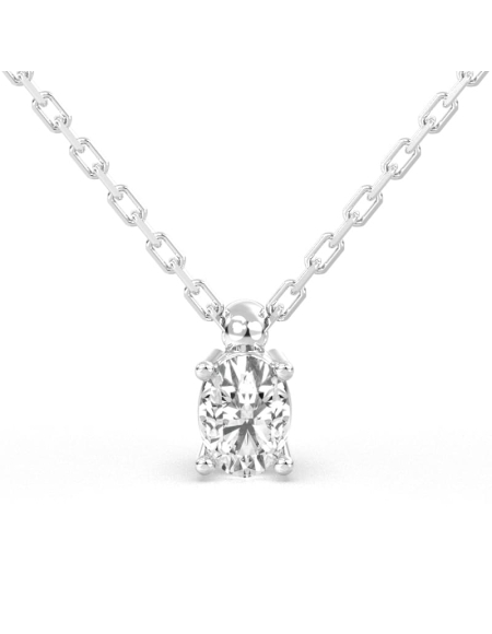 collier diamant ovale en or blanc 18k 2