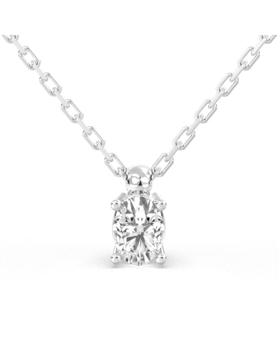 collier diamant ovale en or blanc   18k