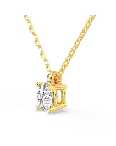 collier diamant ovale en or jaune   18k