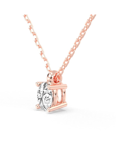 collier diamant ovale en or rose   18k