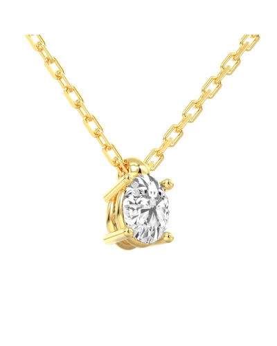 collier diamant ovale en or jaune   18k