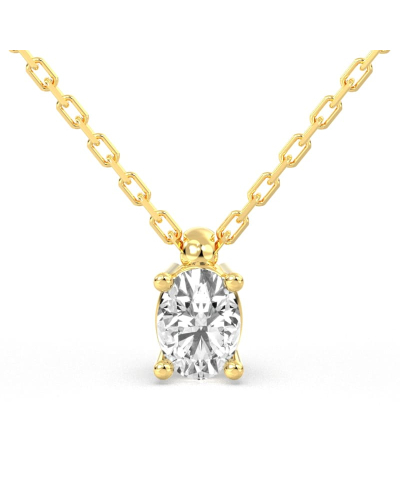 collier diamant ovale en or jaune   18k