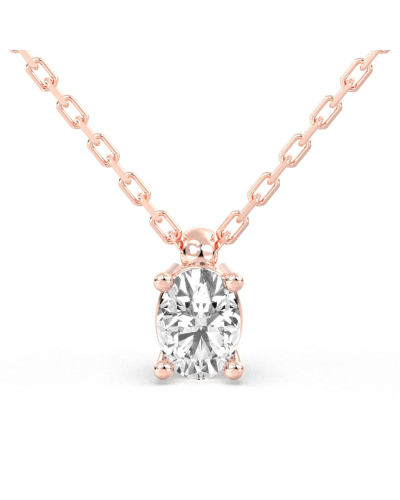 collier diamant ovale en or rose   18k